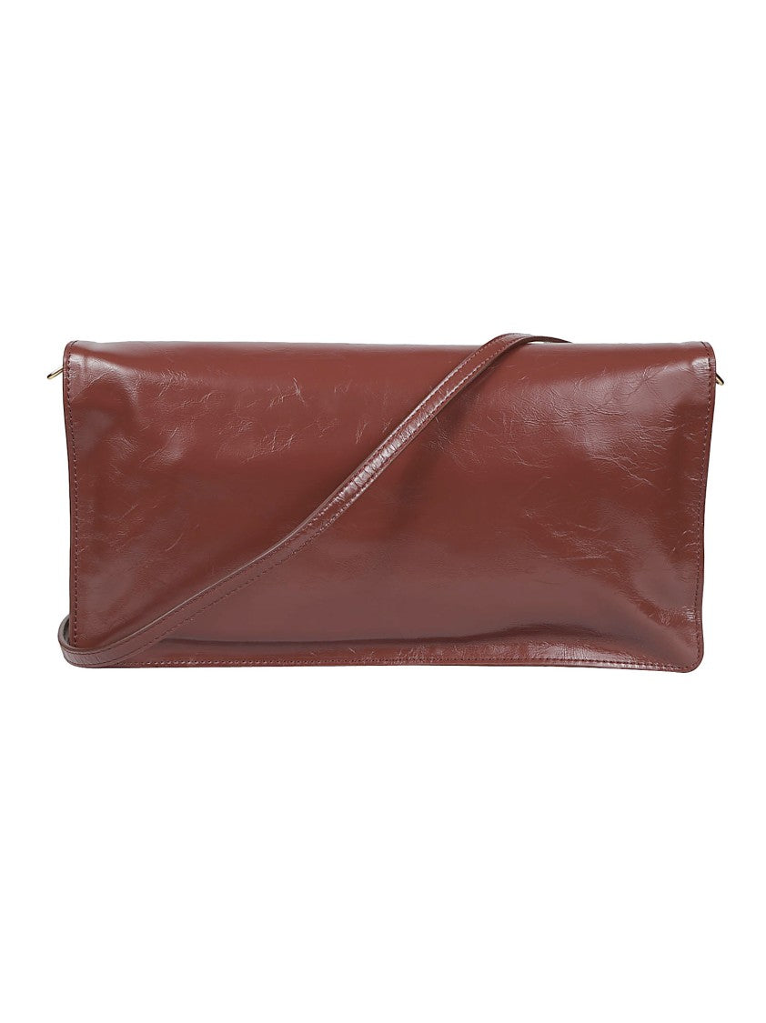 Patrizia Pepe Glossy Calf Leather Rectangular Crossbody Bag