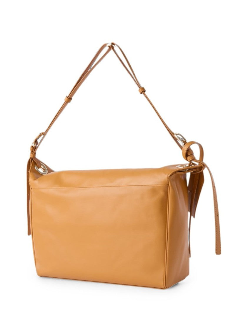 Furla Light Brown Ginevra L Rectangular Leather Shoulder Bag