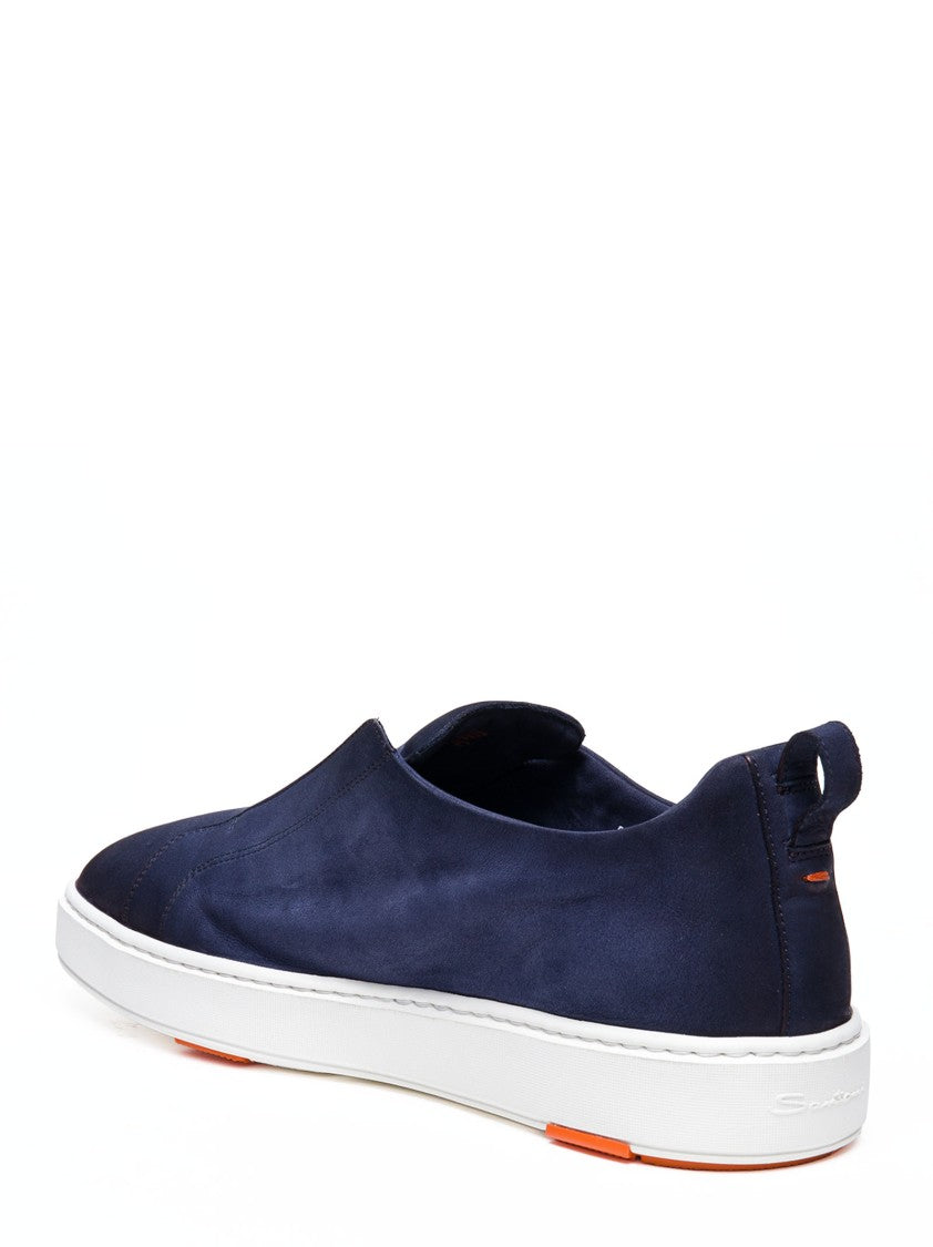 Santoni Suede Sneakers With Slip-On Design