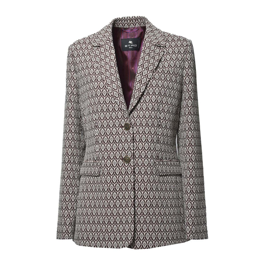 Etro Multicolored Jacquard Cotton Double-Breasted Jacket