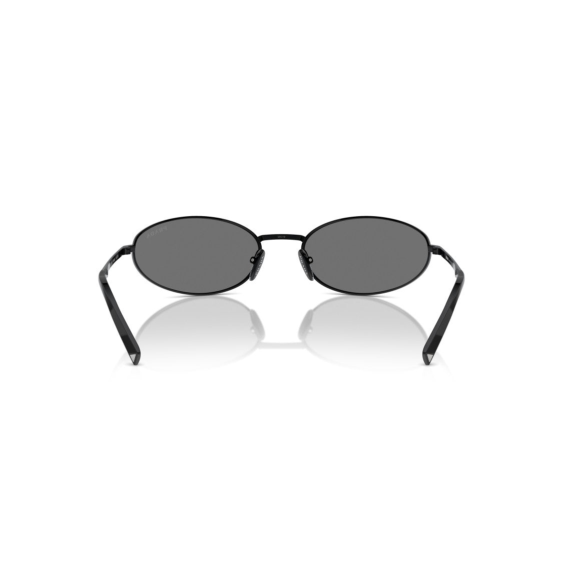 Prada Black 0Pr A59s Oval Frame Steel Sunglasses