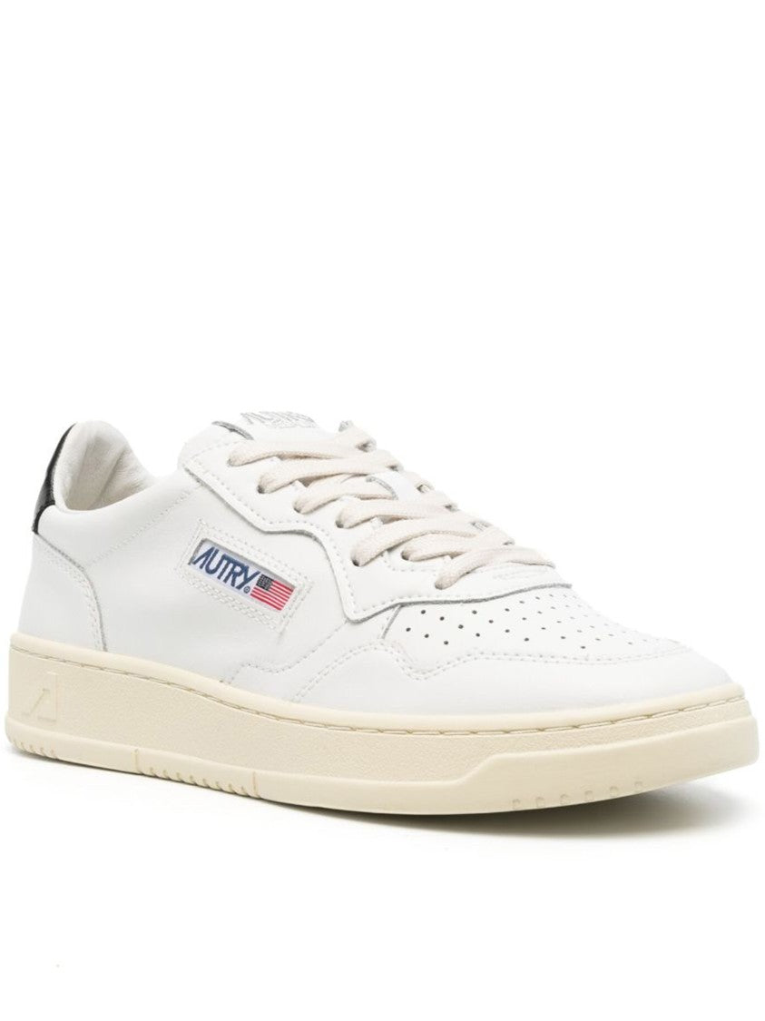 Autry White Medalist Low Leather Perforated Sneakers