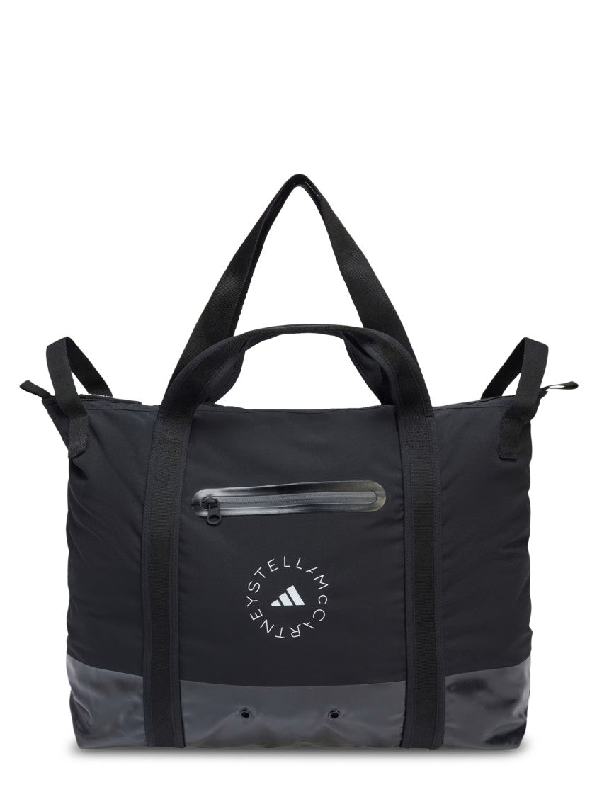 Adidas By Stella Mccartney Spacious Black Tote Bag With Grey Base
