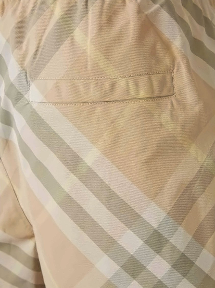 Burberry Classic Check Pattern Swim Shorts With Elastic Waistband