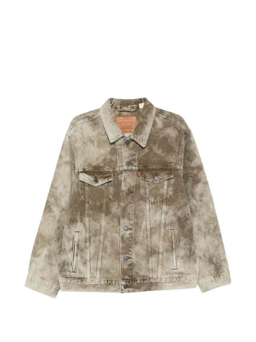 Levi's Washed Grey Denim Jacket With Mottled Design