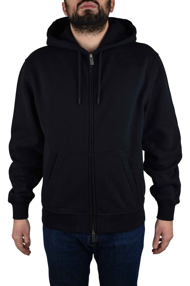 Burberry Hooded Black Cotton Vest With Embroidered Logo