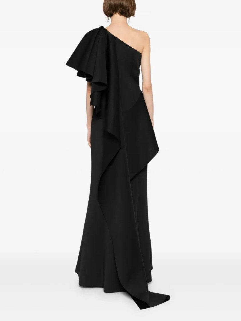 Saiid Kobeisy Ruffled Scuba Long Dress