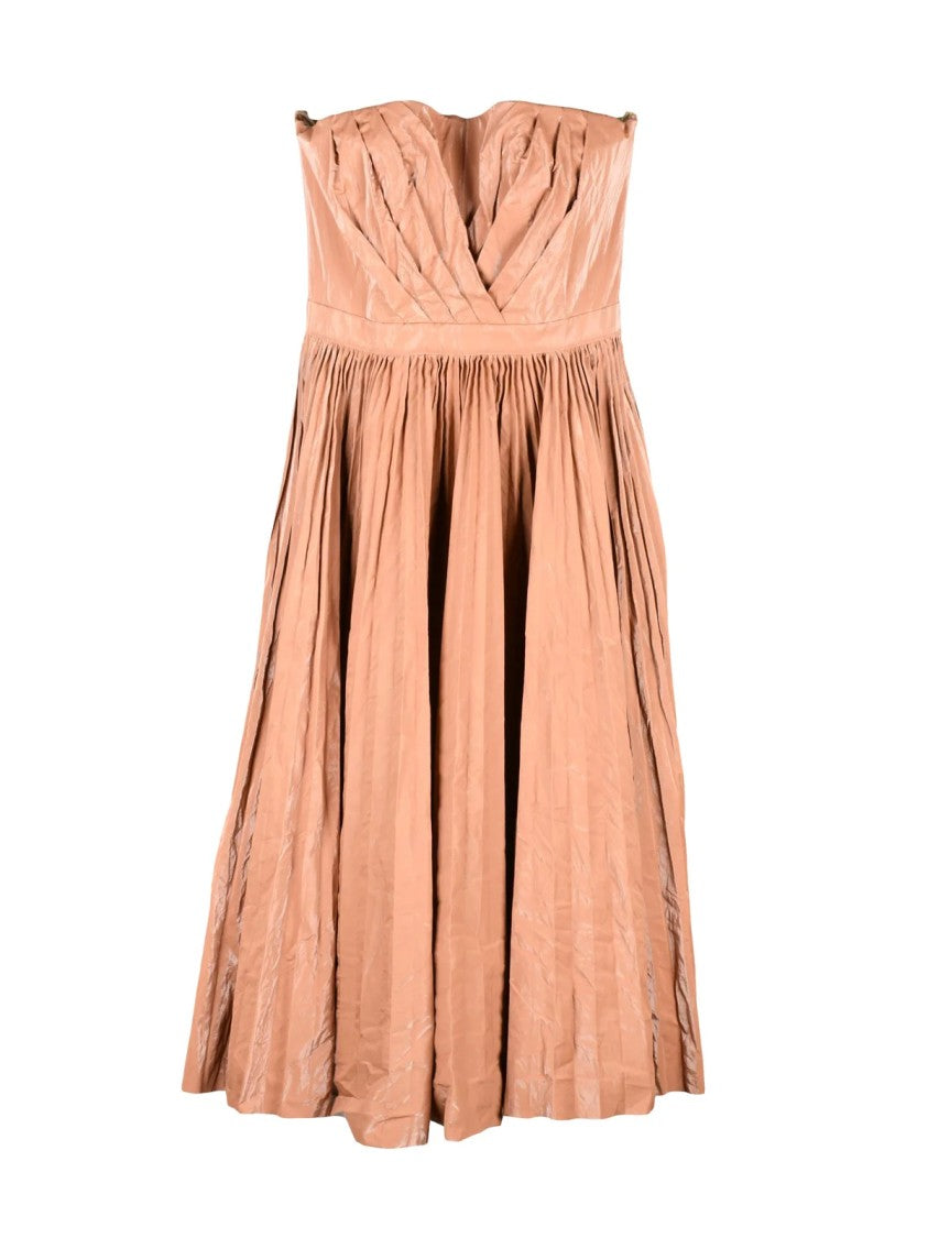 Elisabetta Franchi Old Rose Viscose Polyester Cotton Metallic Women Dress