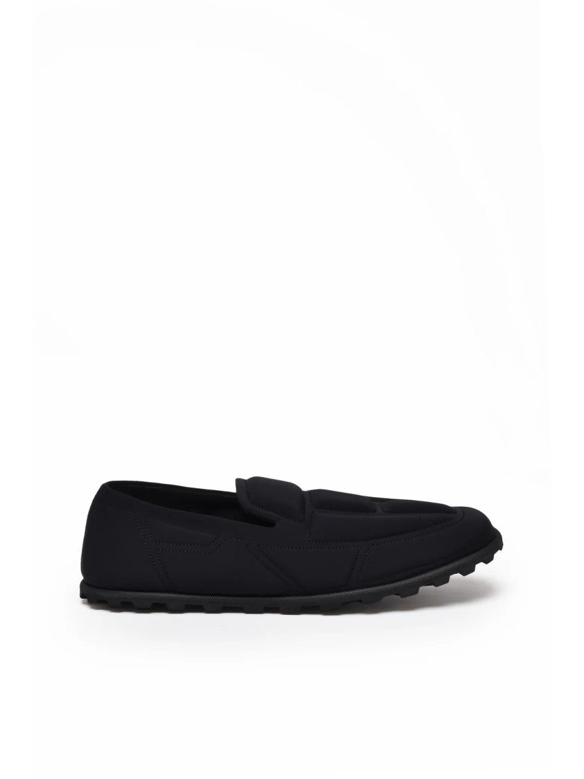 Dolce & Gabbana Black Textured Grip Rubber Neoprene Loafers