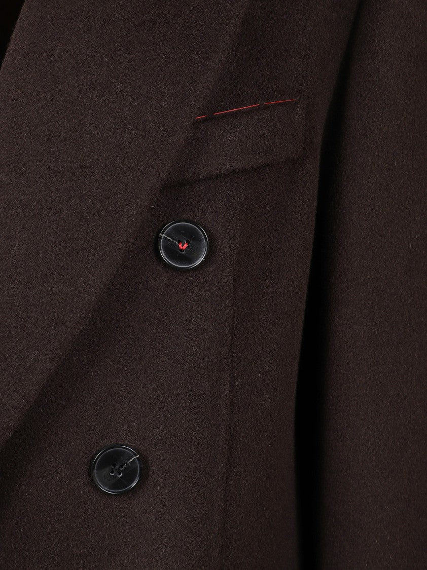 Victoria Beckham Double-Breasted Long Coat With Tailored Silhouette