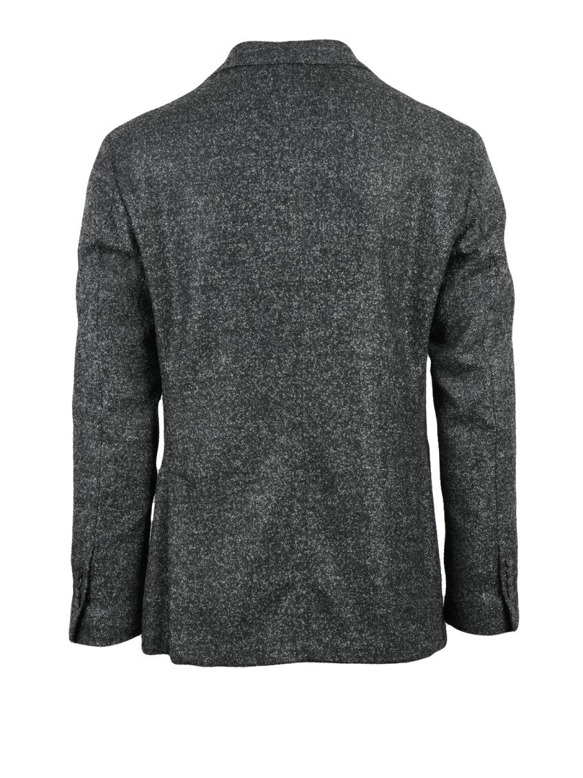 Luigi Bianchi Textured Grey Tailored Jacket With Slim Fit Design