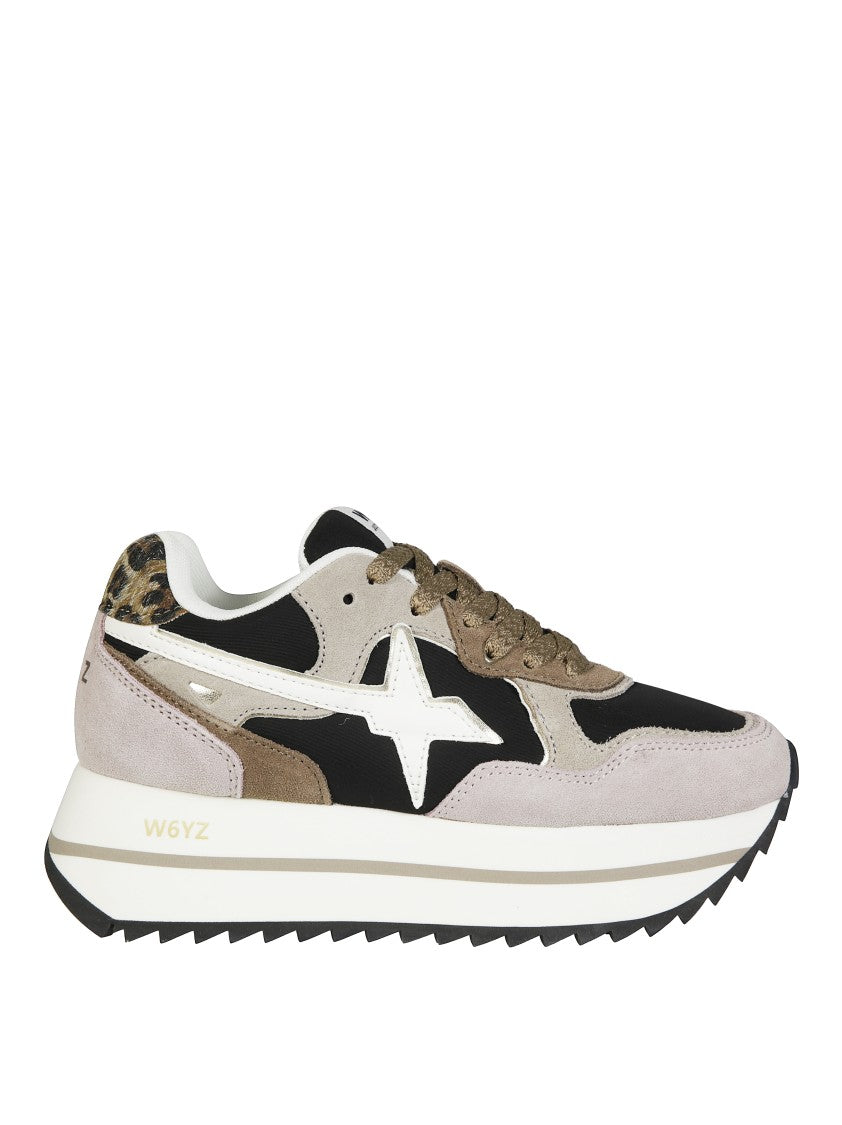 W6yz Layered Sneakers With Leopard Print