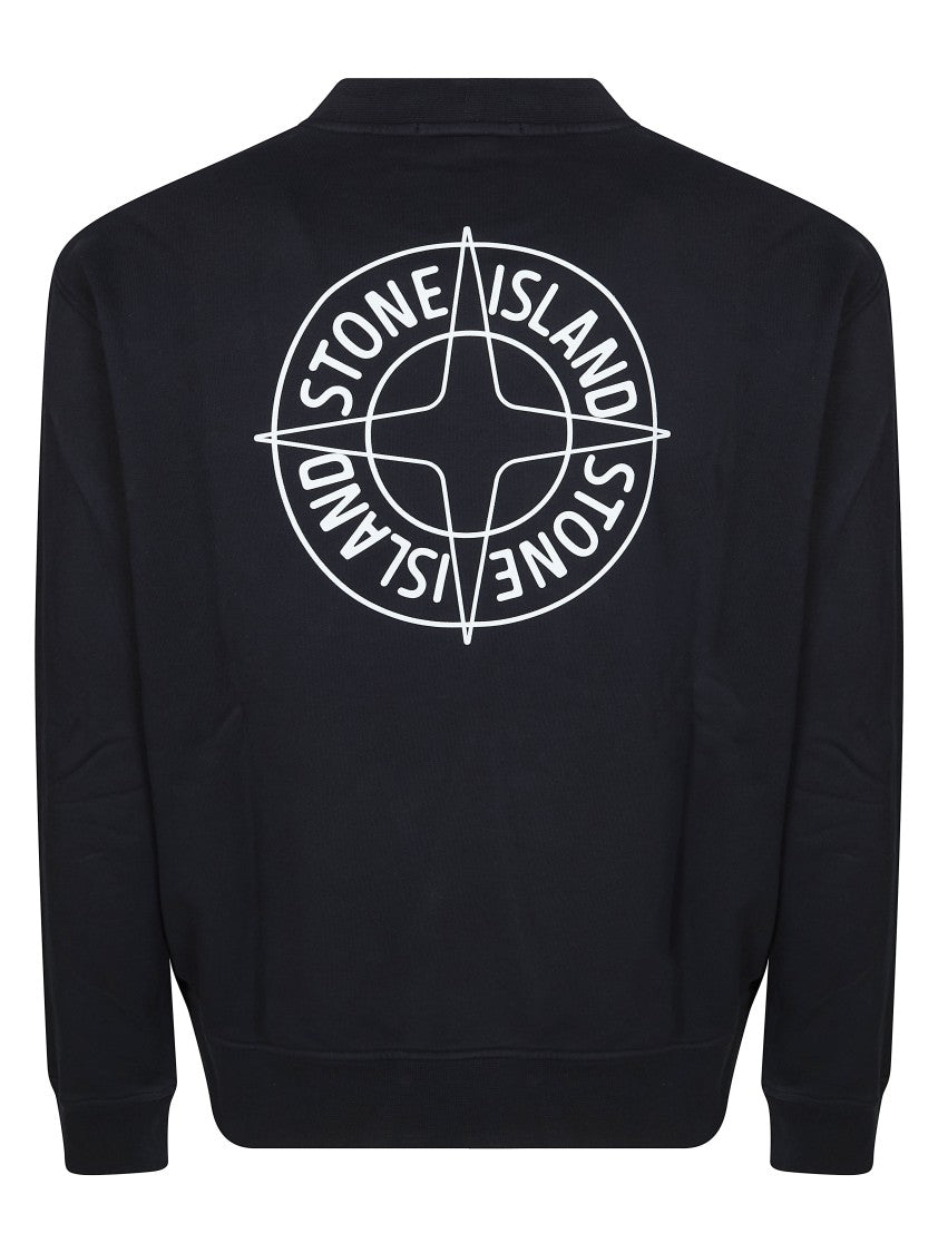 Stone Island Black White Circular Logos Sweatshirt
