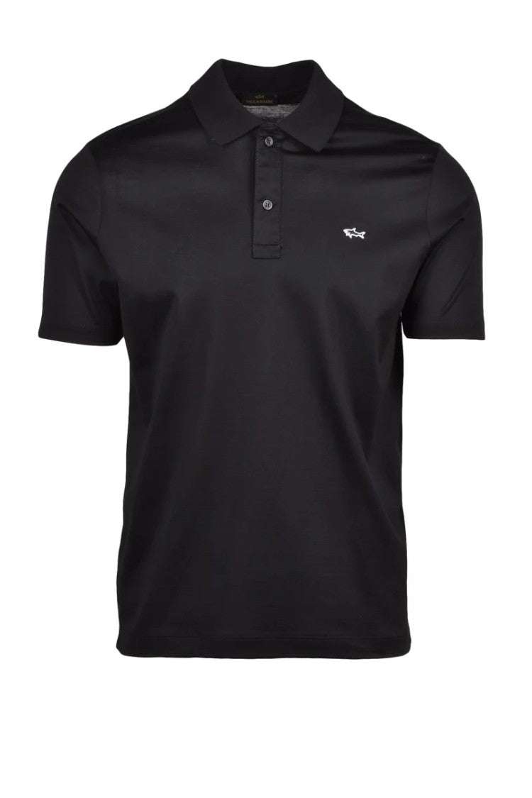 Paul & Shark Black Cotton Men Polo Shirt