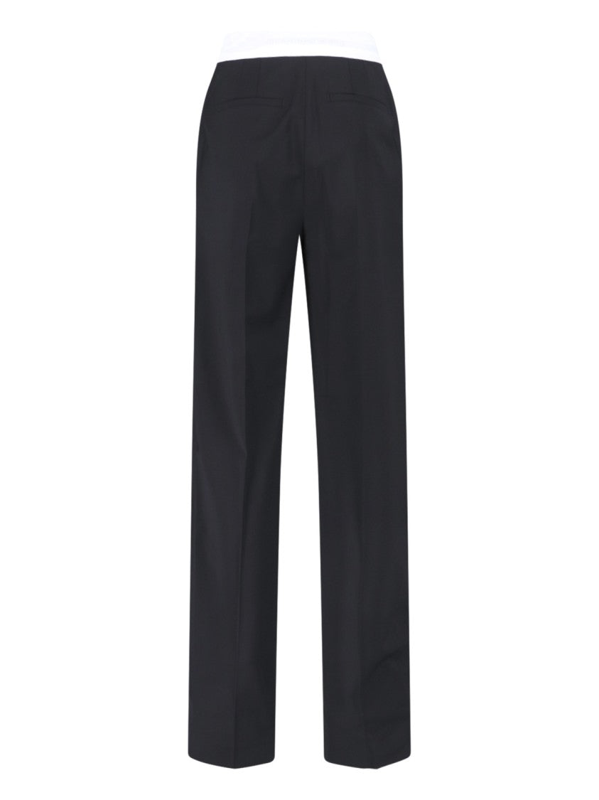 Alexander Wang High-Waisted Black Trousers With Contrast Elastic Waistband