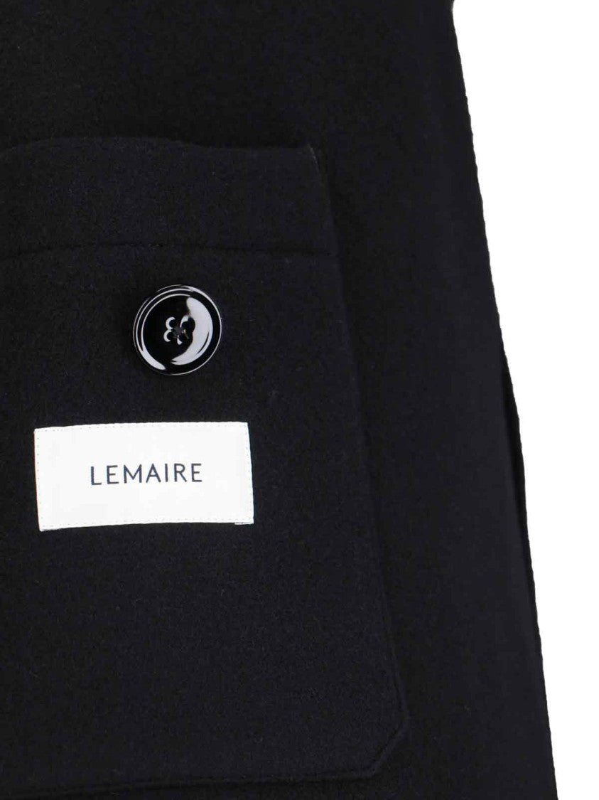 Lemaire Double-Breasted Wrap Coat With High Collar And Adjustable Cuffs