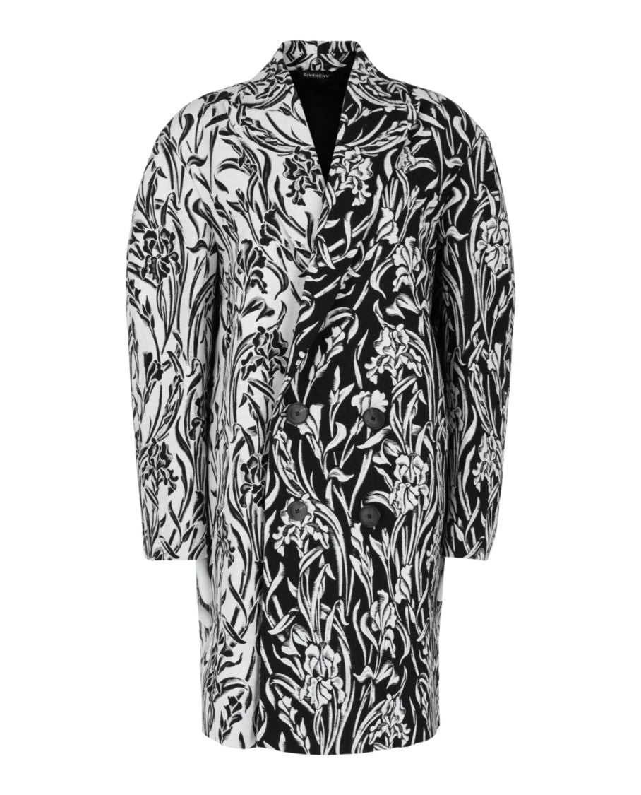 Givenchy Double-Breasted Floral Jacquard Coat
