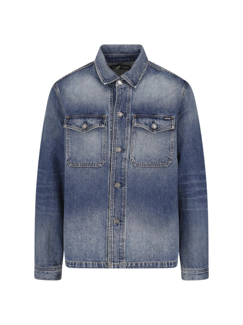 Tom Ford Blue Denim Button-Up Jacket