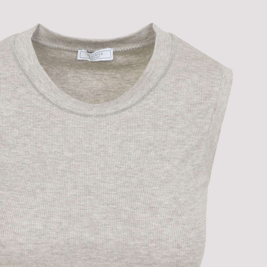 Peserico Ribbed Viscose Blend Sleeveless Top