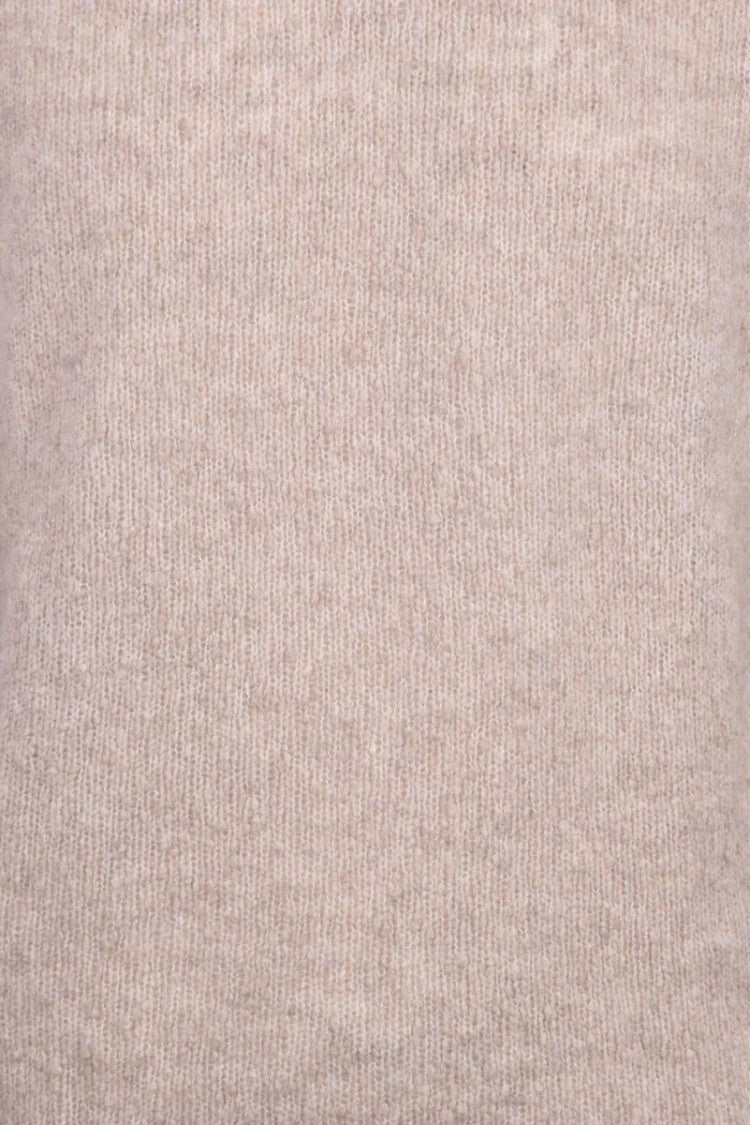 Fama Beige Crew Neck Wool Cashmere Men Pullover