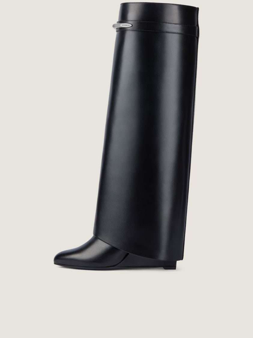 Givenchy Sculptural Black Calf Leather High Boots