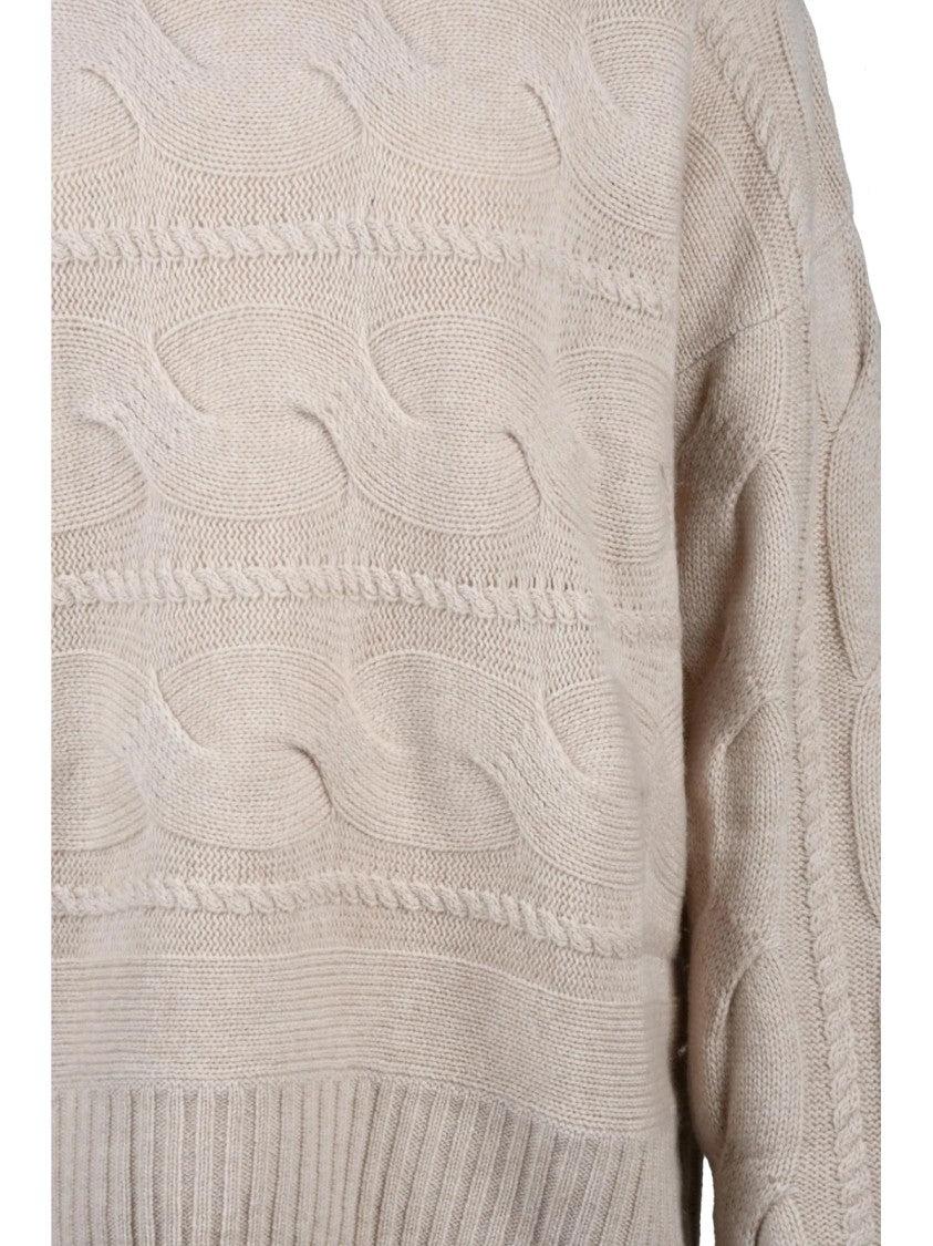 Max Mara Textured Cable Knit Wool Cashmere Sweater By Max Mara Studio