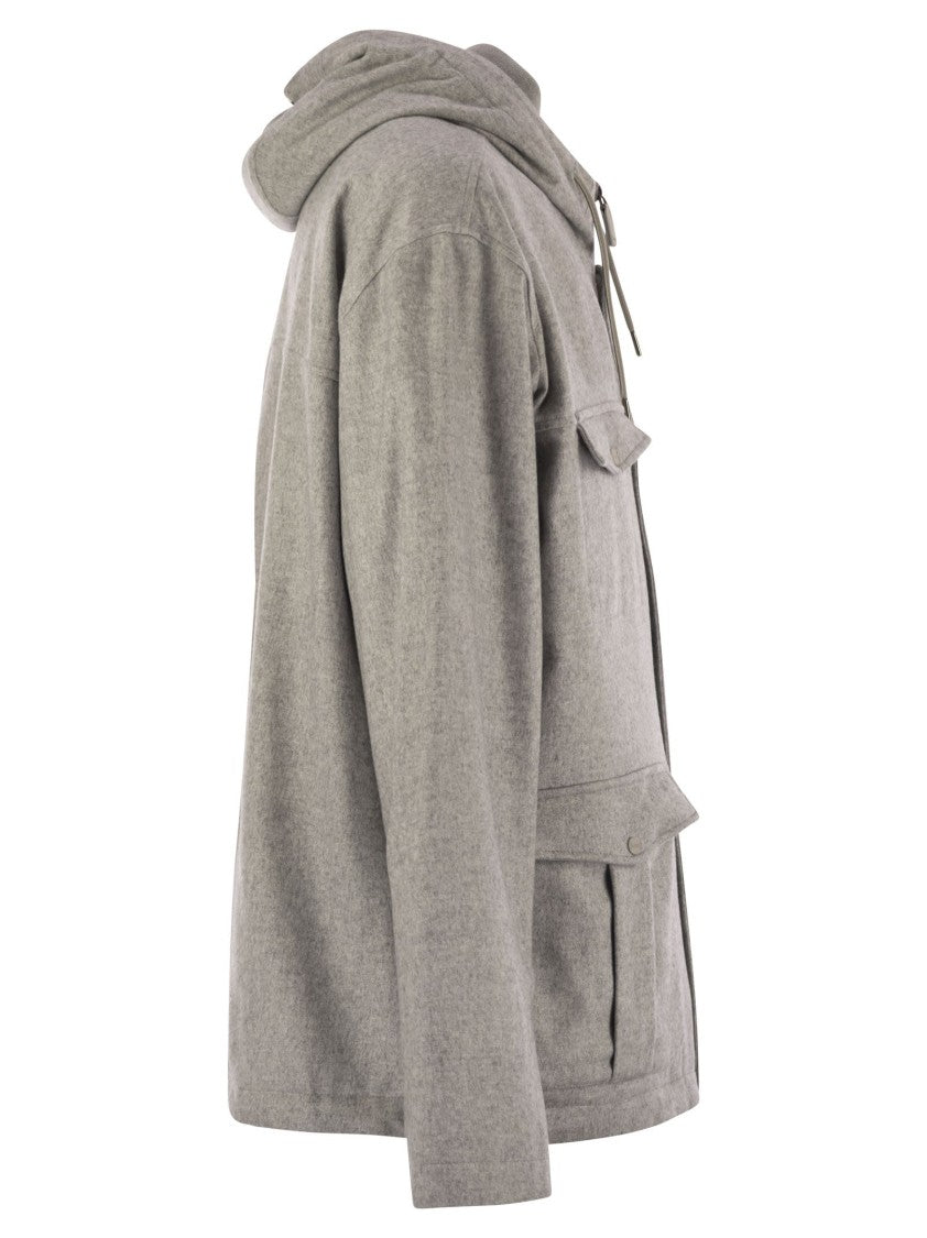 Herno Field Jacket In Silk And Cashmere