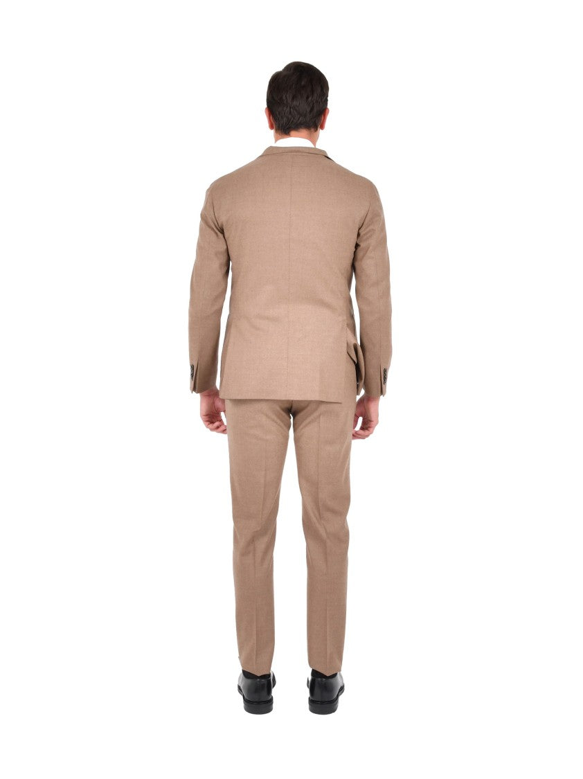 Boglioli Beige Single-Breasted Wool Blazer With Tailored Finish