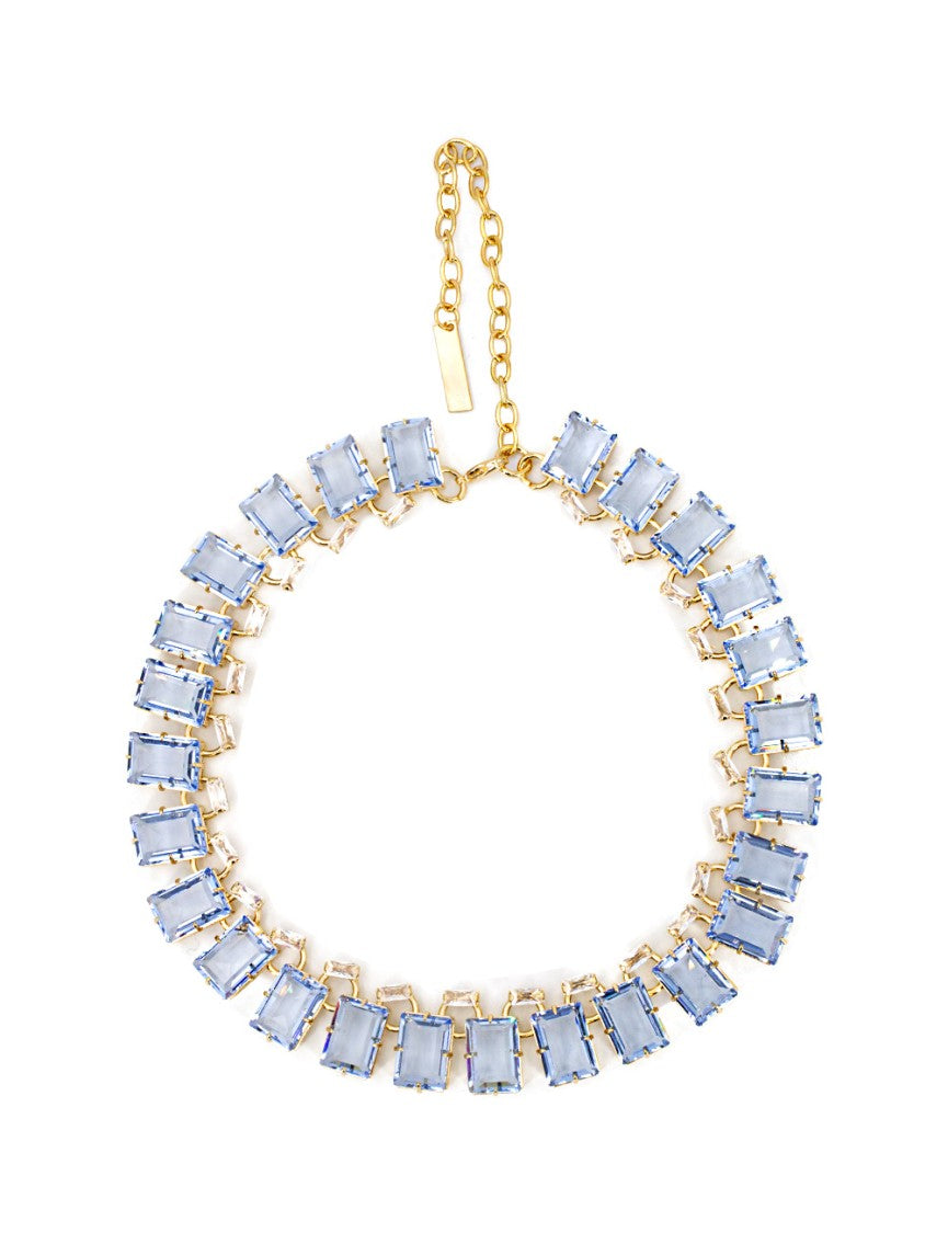 Ermanno Scervino Light Sapphire Rectangular Stone Necklace