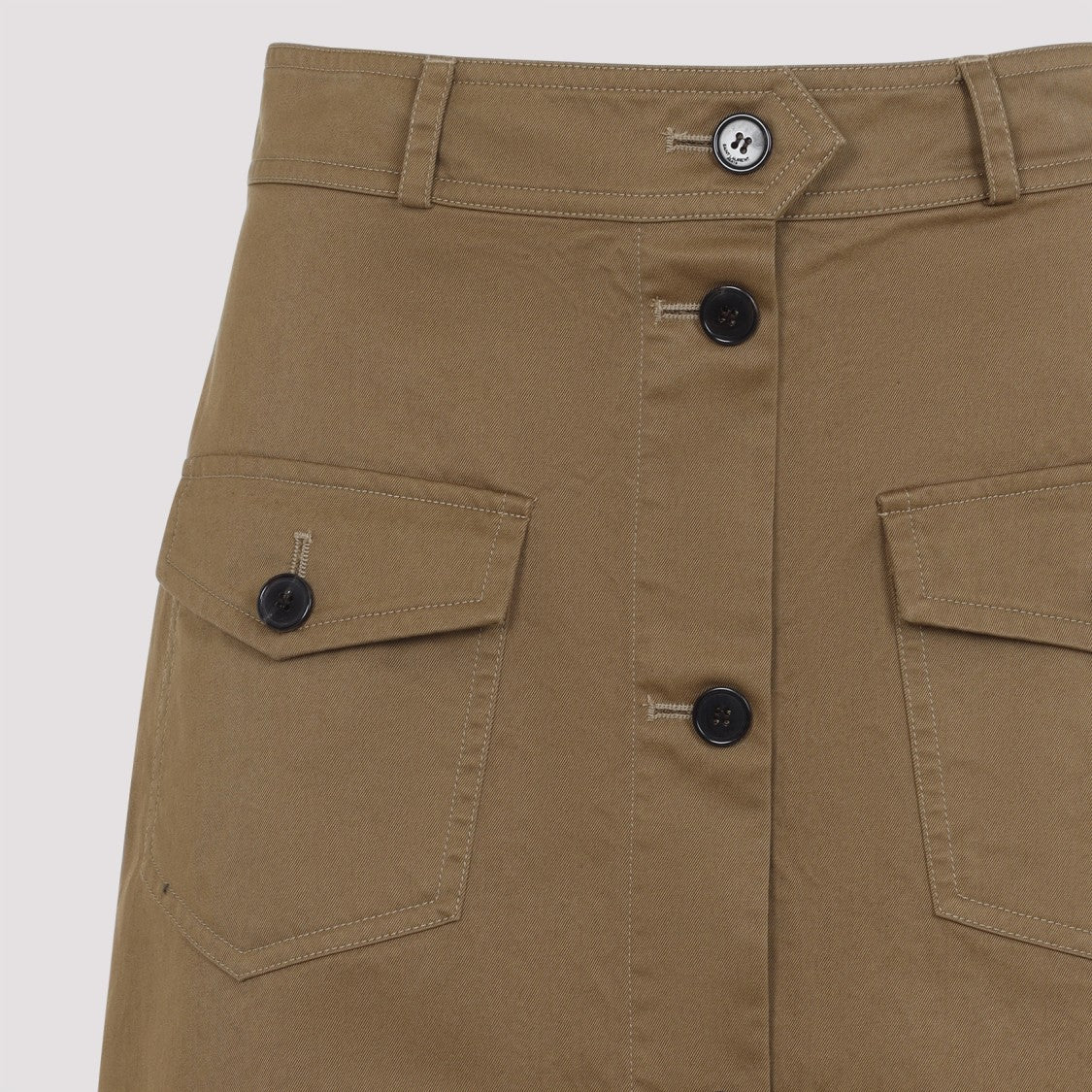 Saint Laurent Brown Cotton Long Skirt