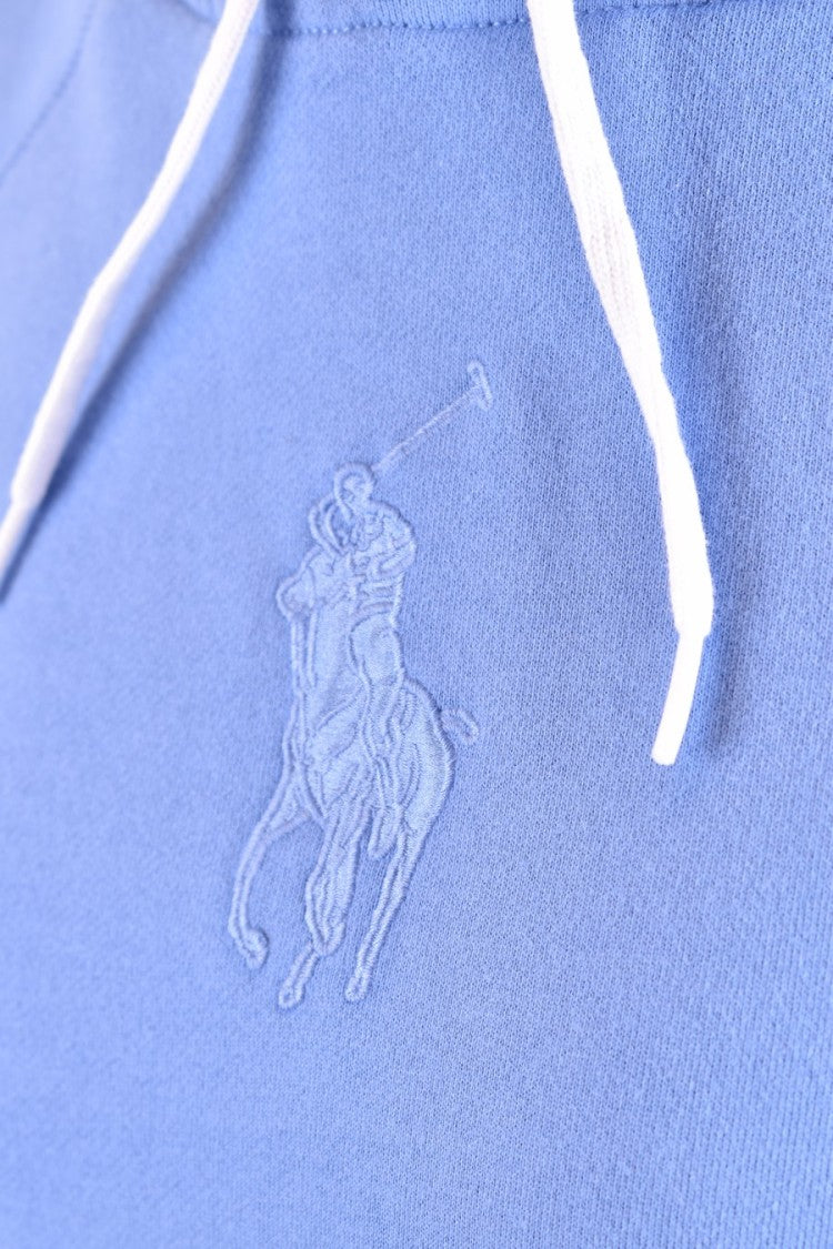 Polo Ralph Lauren Pullover Blue Cotton Sweatshirt With Embroidered Logo