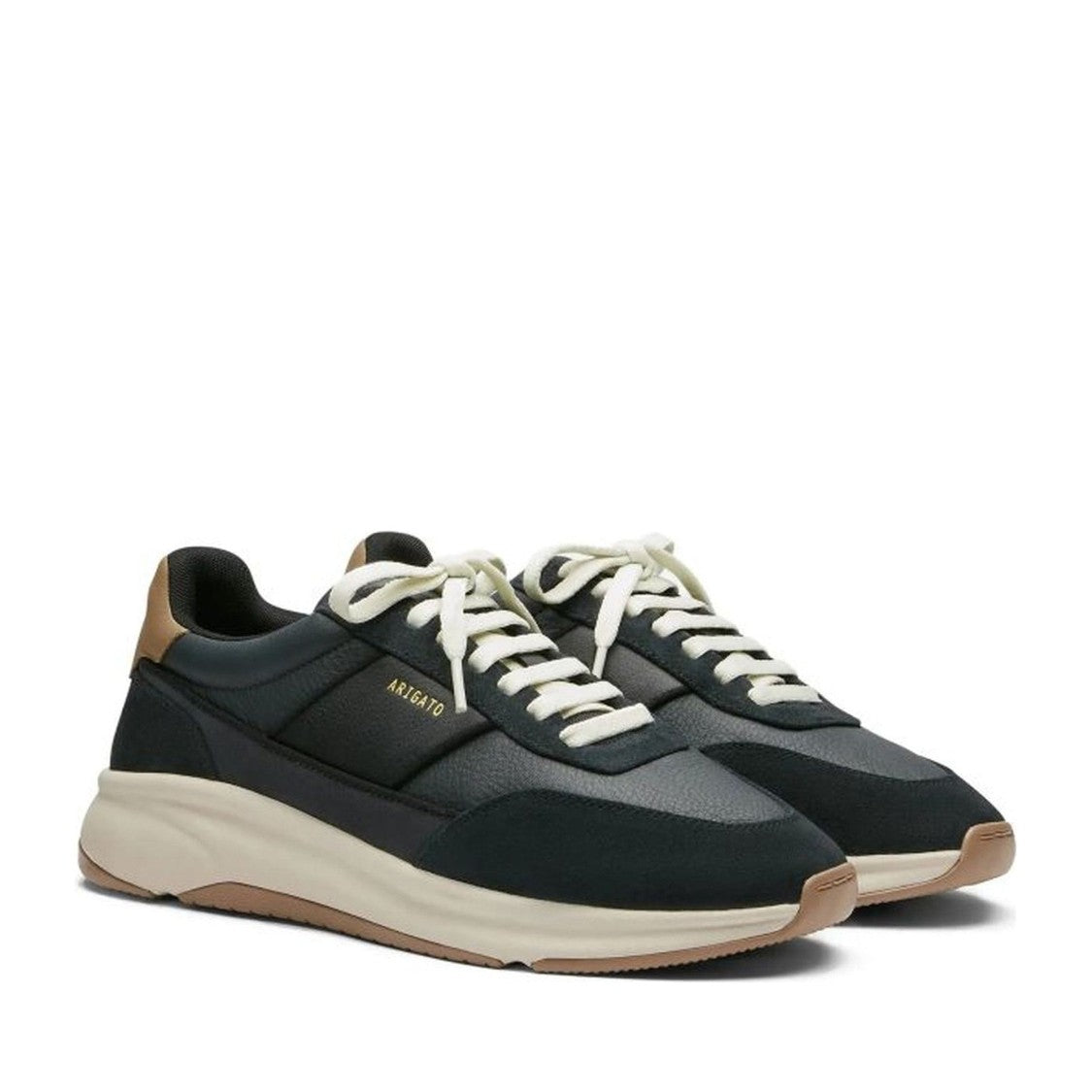 Axel Arigato Black Genesis Neo Runner Leather Suede Accents Sneakers