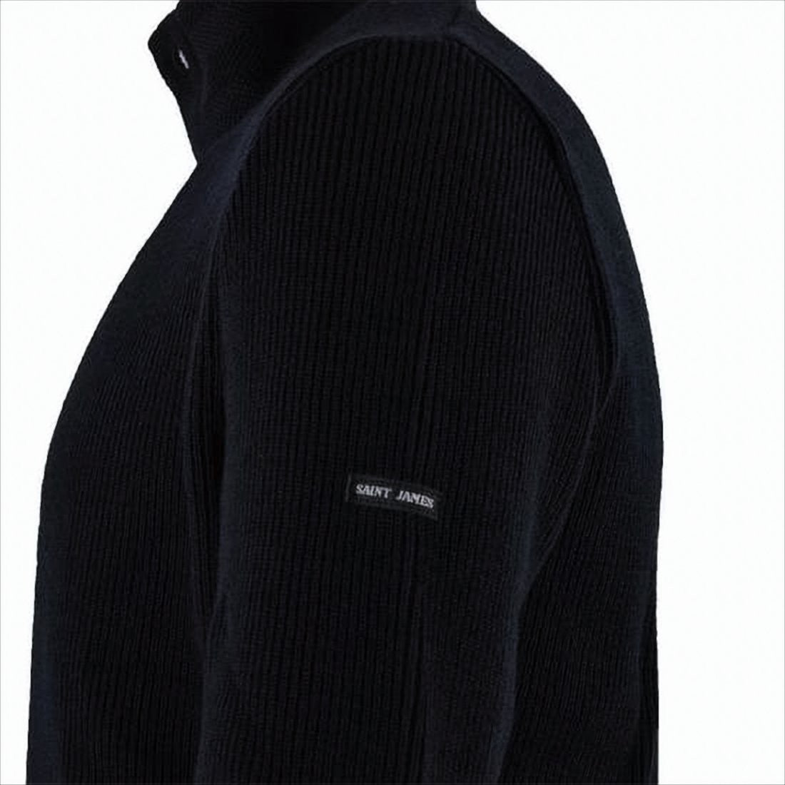 Saint James Ribbed Knit Turtleneck Sweater With High Collar And Three-Button Placket