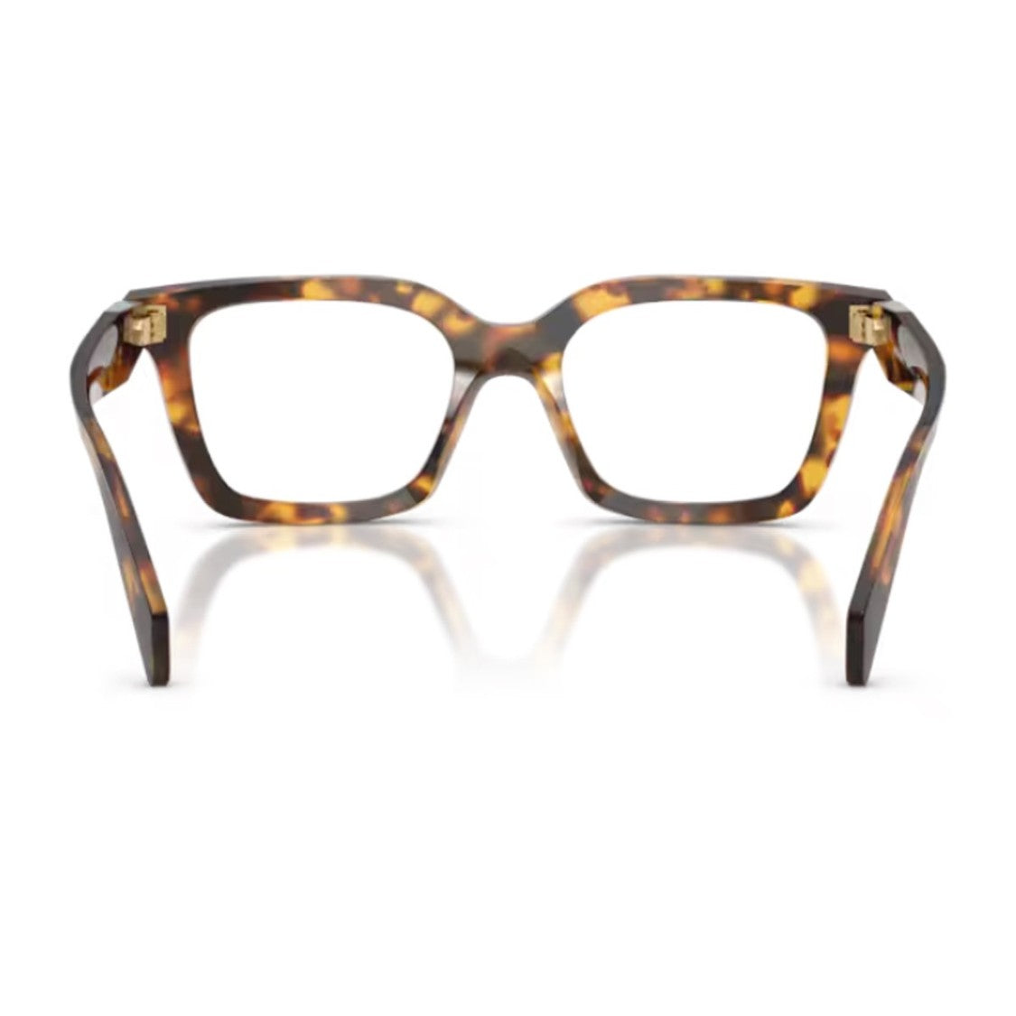Prada Havana Pr C08v 3D Textured Square Eyeglasses