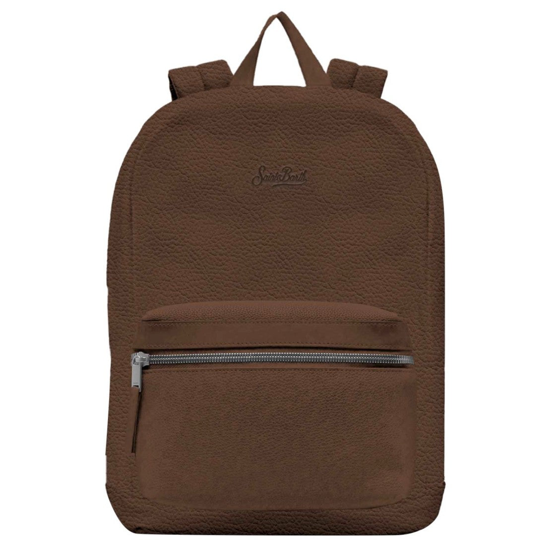Mc2 Saint Barth Textured Brown Backpack With Rounded Top
