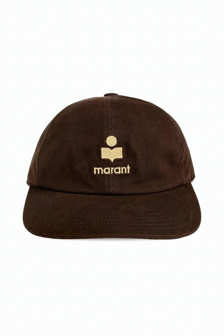 Isabel Marant Structured Brown Cotton Baseball Cap With Embroidered Logo