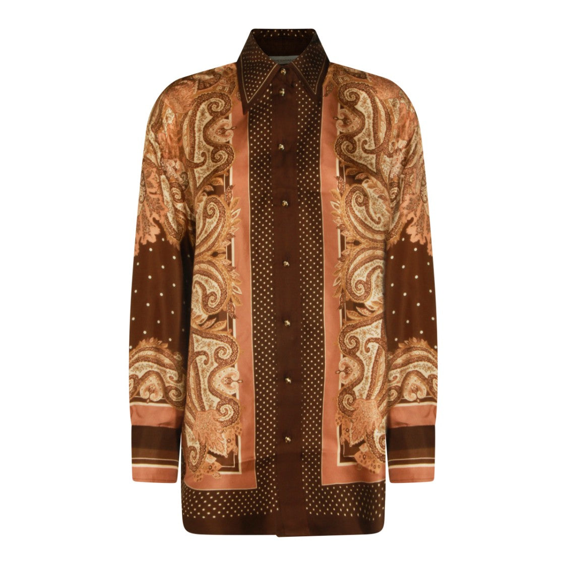 Zimmermann Brown Paisley Polka Dot Casual Shirt