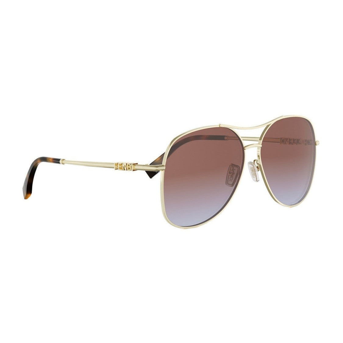 Fendi Gold Fendigraphy Metal Pilot Sunglasses