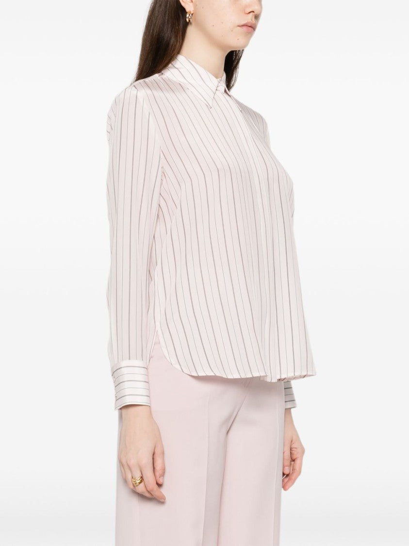 Max Mara Contrasting Vertical Striped Silk Shirt