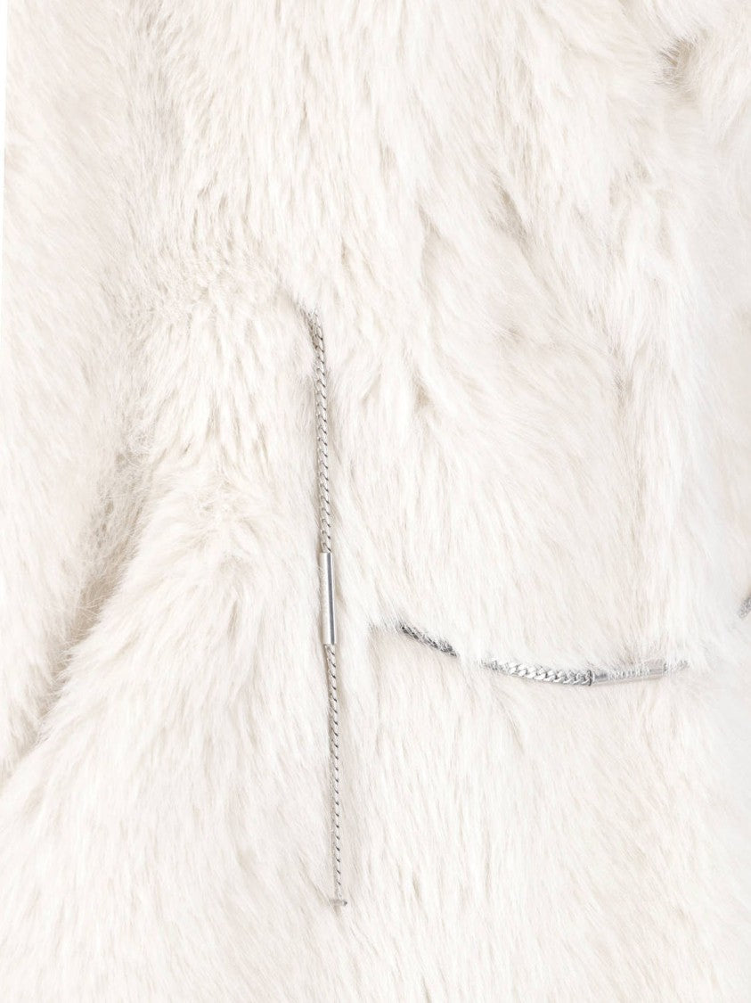 Dondup Mid-Length Eco-Fur Coat With Silver Hardware