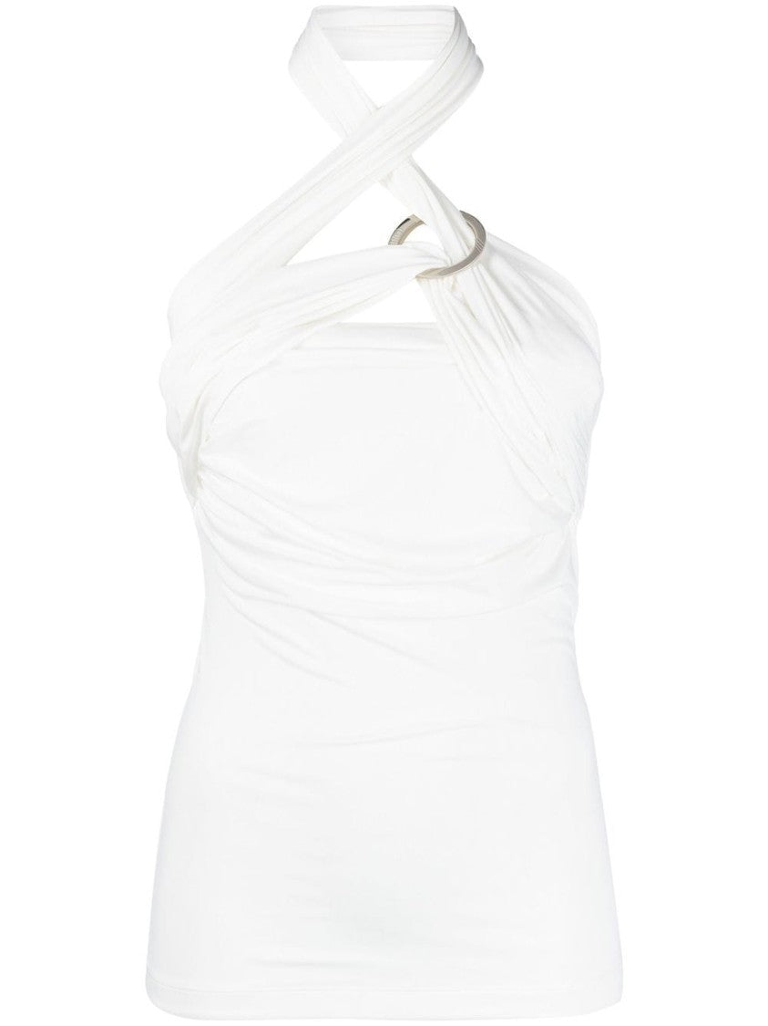 The Attico Backless Draped Halterneck Top