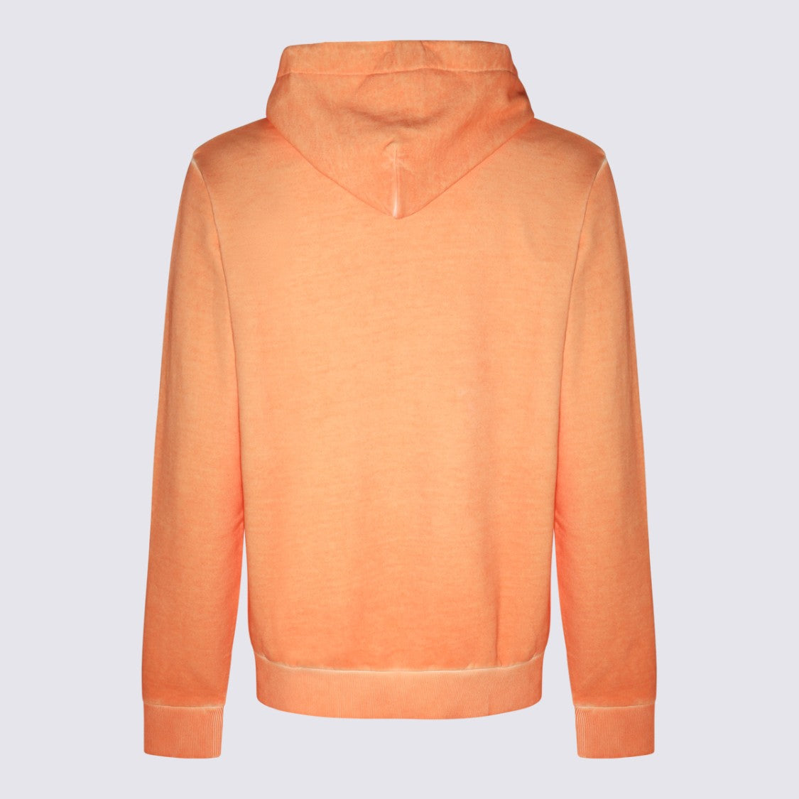 Marcelo Burlon Relaxed Fit Hoodie In Faded Orange With Contrasting Drawstrings