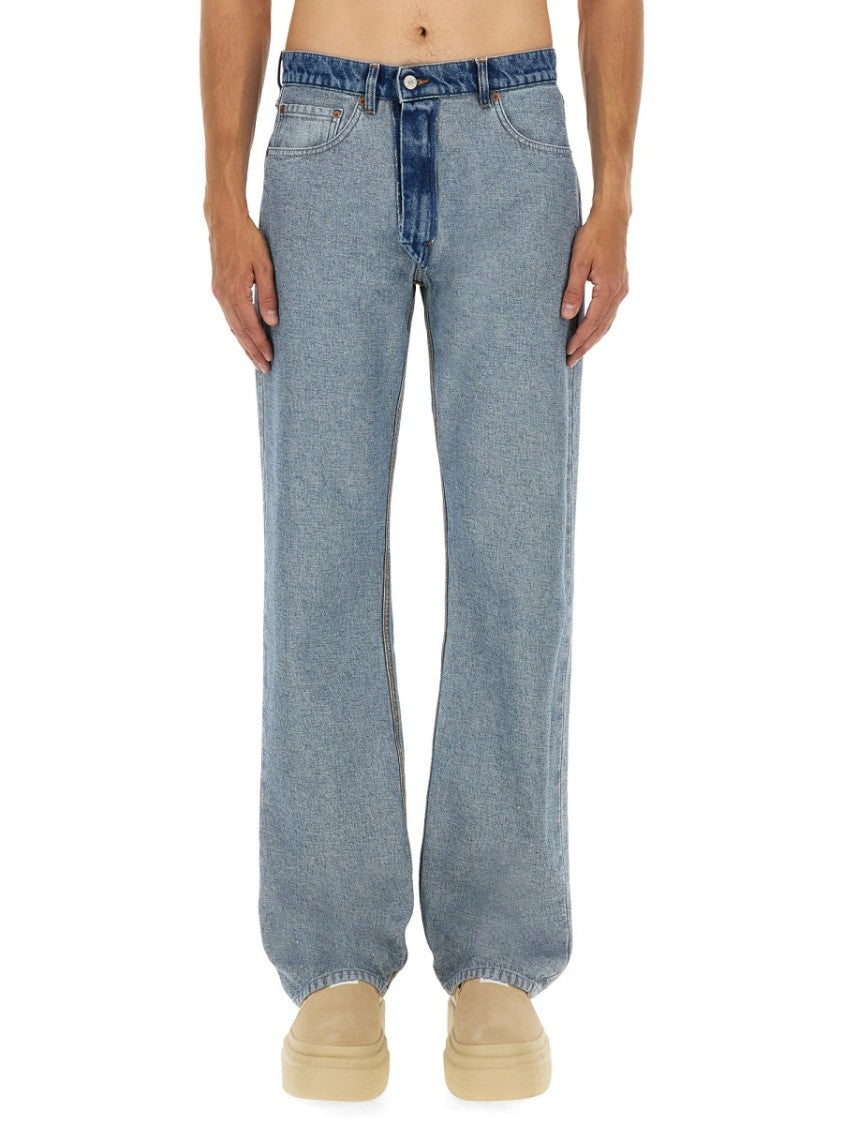 Mm6 By Maison Margiela Light Wash Straight Leg Denim