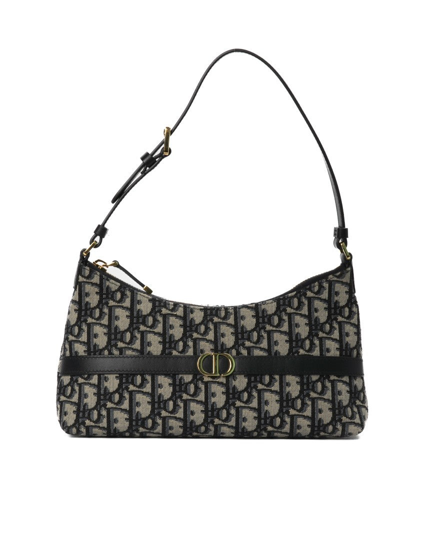 Dior Mini Jacquard Hobo 30 Montaigne Bag With Gold Hardware