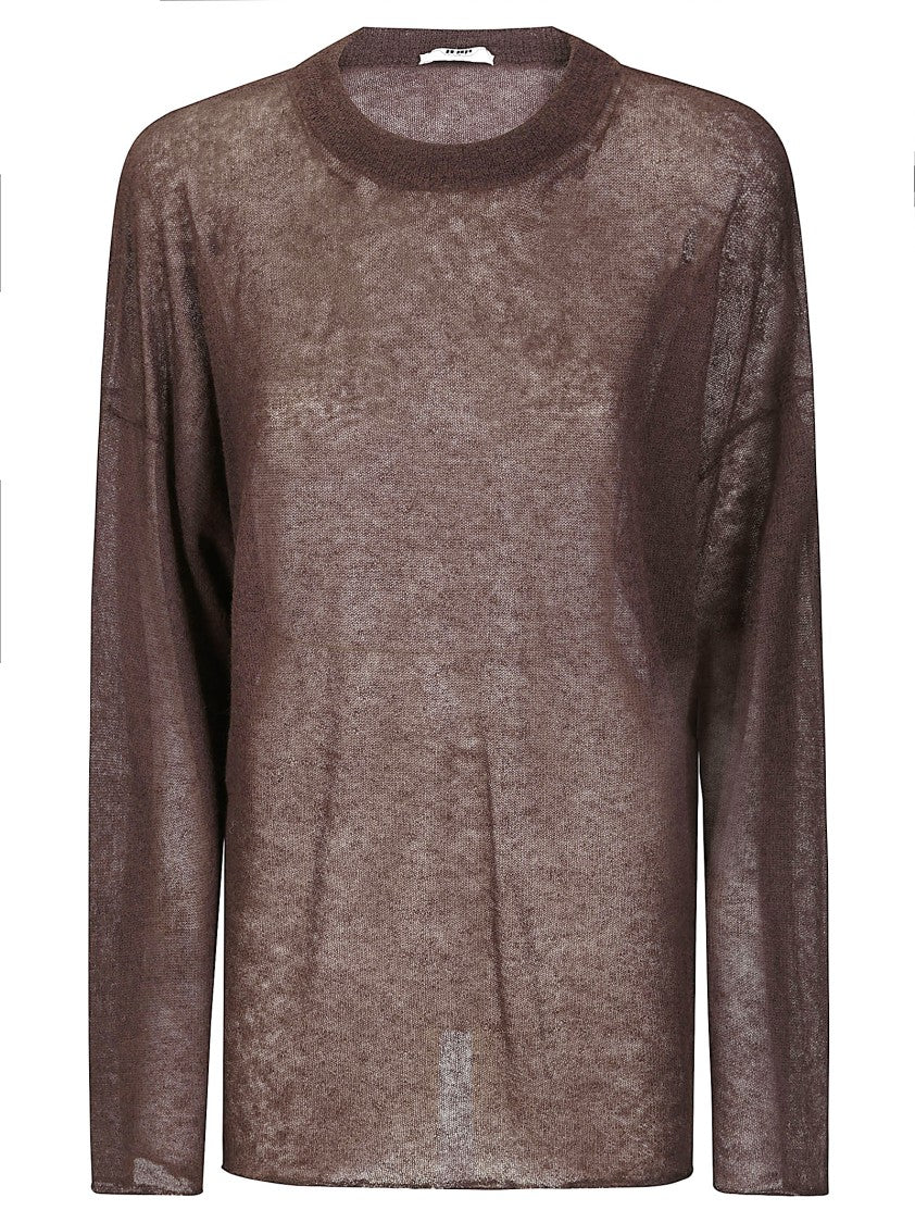 Haikure Fine Knit Long-Sleeve Crewneck Sweater