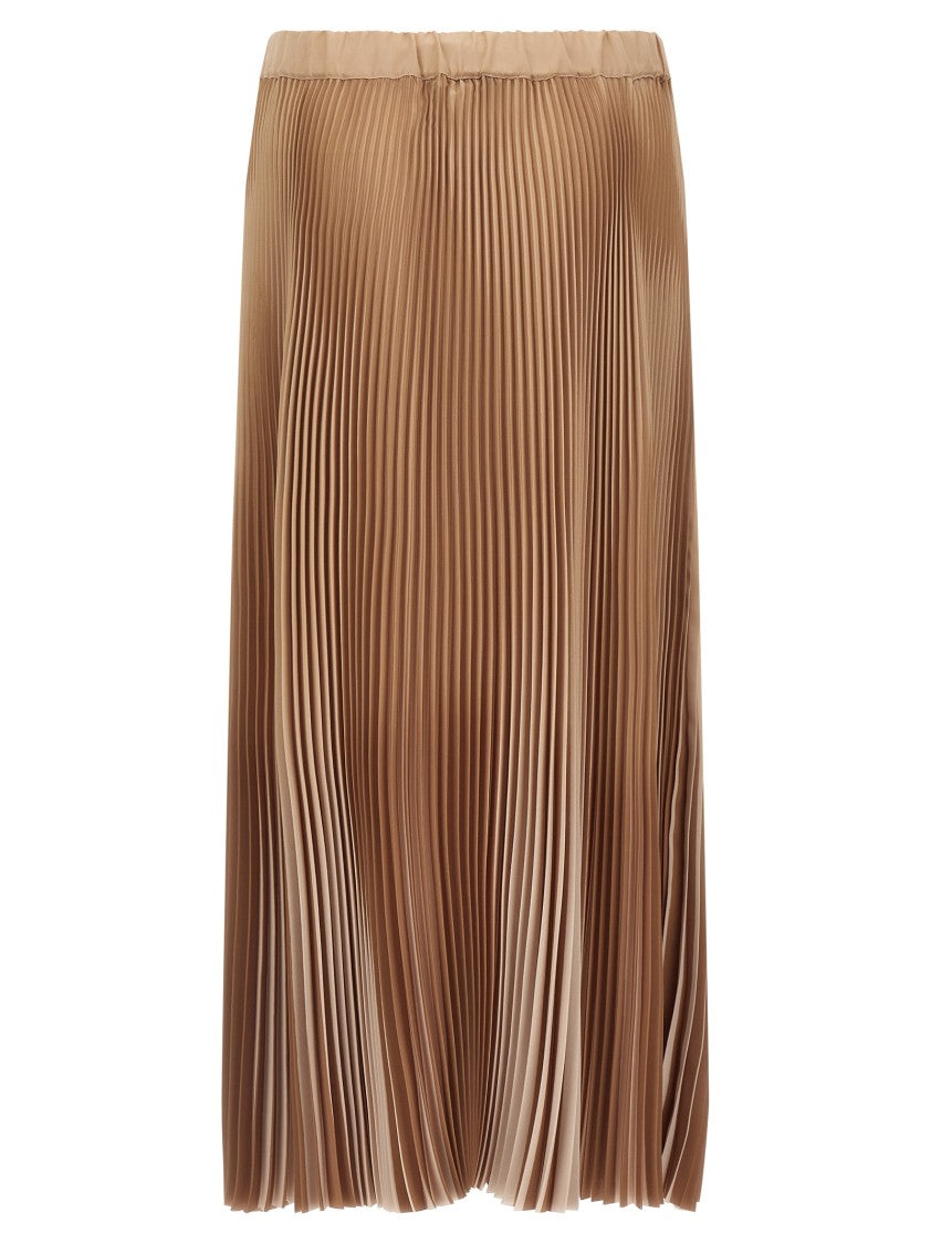 Fabiana Filippi Midi-Length Flared Skirt In Two-Tone Pleated Fabric