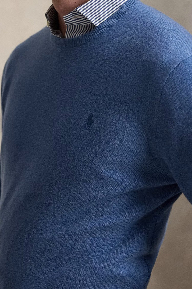 Polo Ralph Lauren Blue Heathered Crew-Neck Sweater