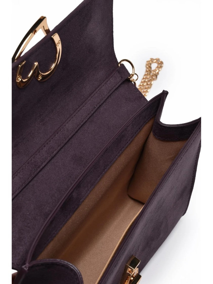 Love Moschino Suede-Effect Crossbody Bag With Distinctive Lock Closure