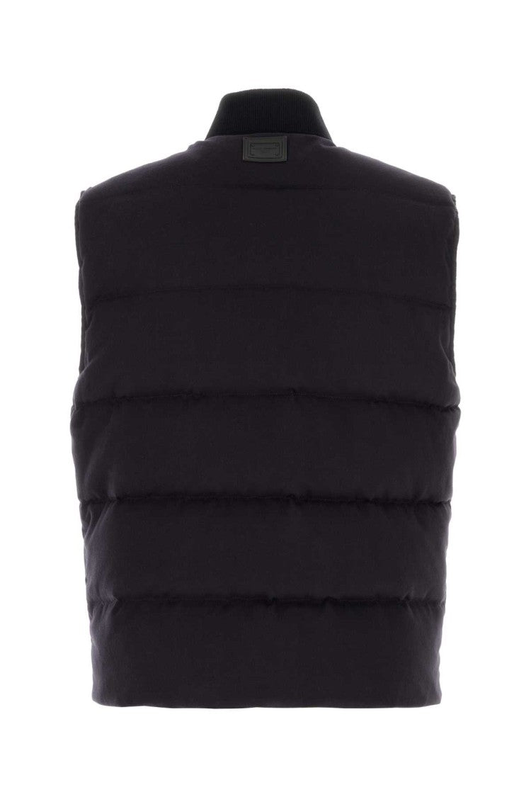 Dolce & Gabbana Midnight Blue Cotton Blend Reversible Down Jacket