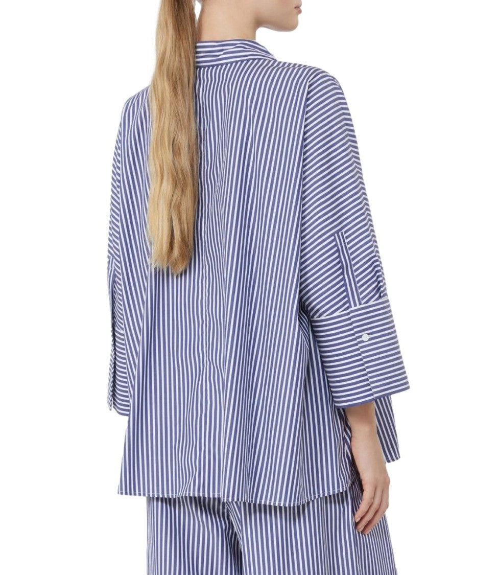 Max Mara Blue Striped Wkdhudson Cotton Shirt